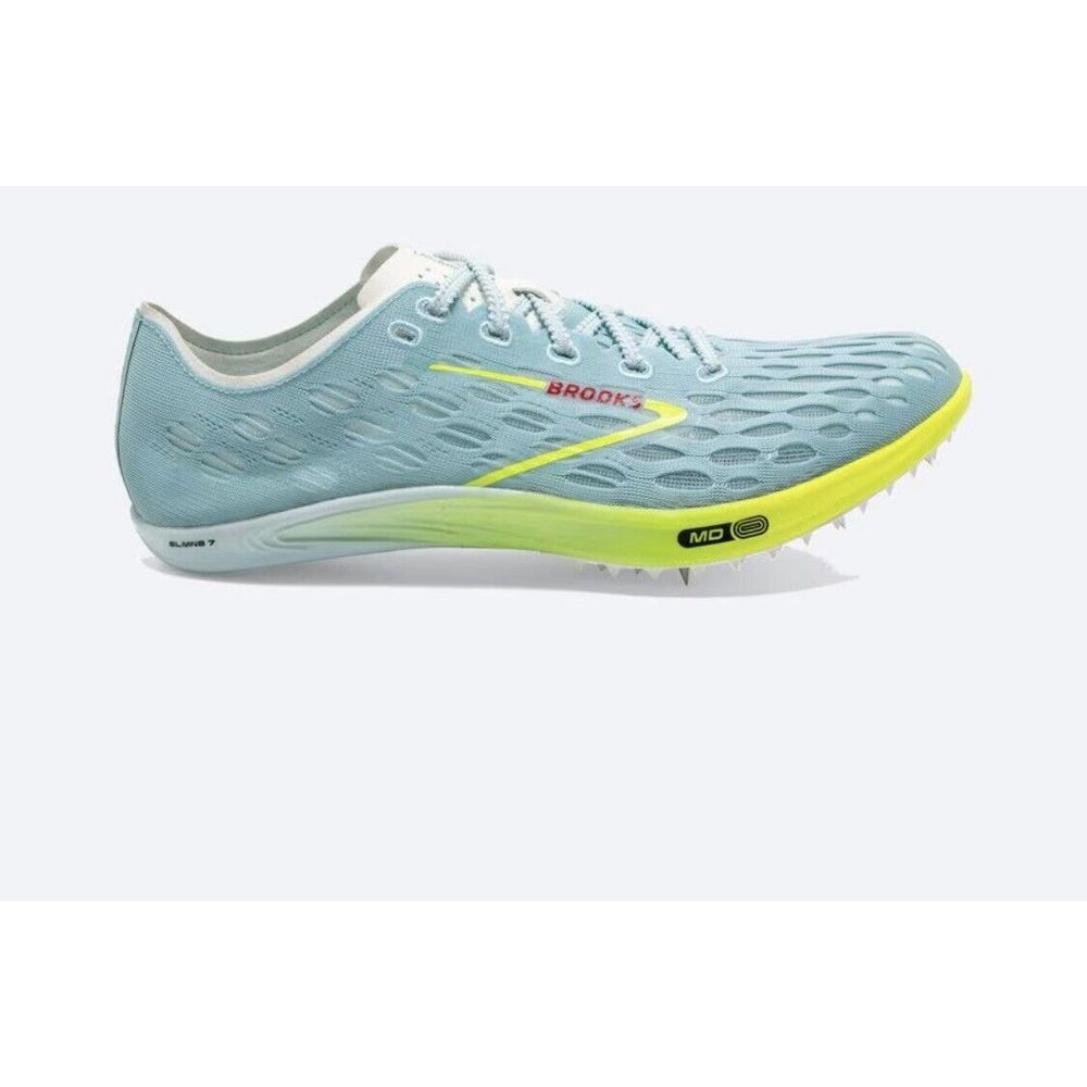 Brooks Unisex Speed Neutral ELMN8 7 Track Shoes  Size 12M New In Blue‎ Glow
